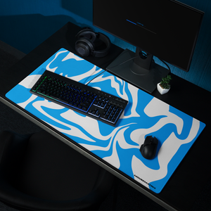 Snow Blue Swirl Mouse Pad